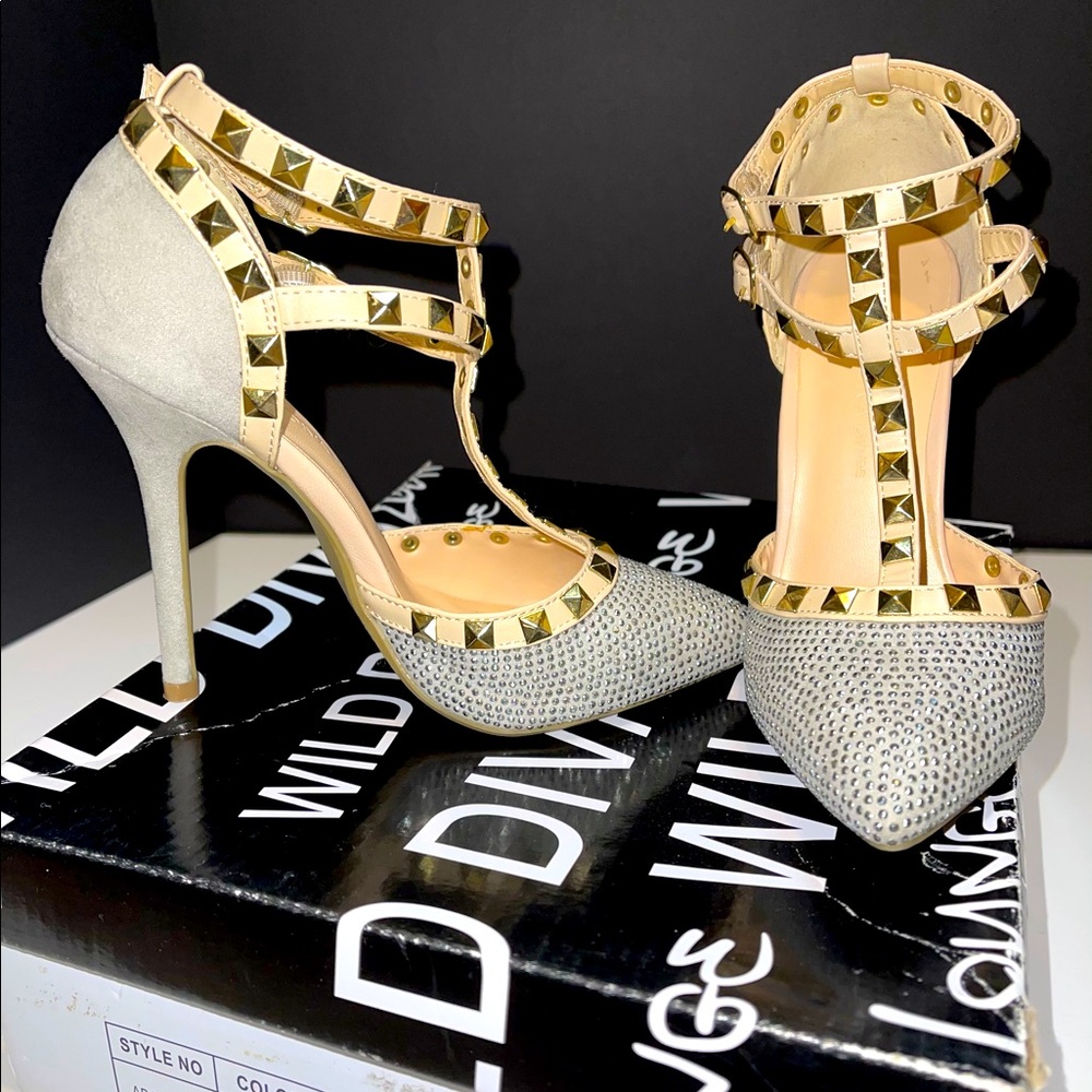 High heel silver/grey